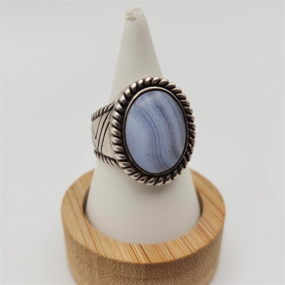 Carolyn Pollack Sterling Silver Lace Agate Ring 13.9g